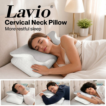 Lavio Ergonomic Pillow Cervical Neck Memory Foam Orthopedic Shoulder Pain Relief