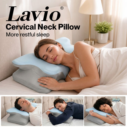Lavio Contour Orthopedic Pillow Memory Foam Ergonomic Cervical Neck Pain Relief