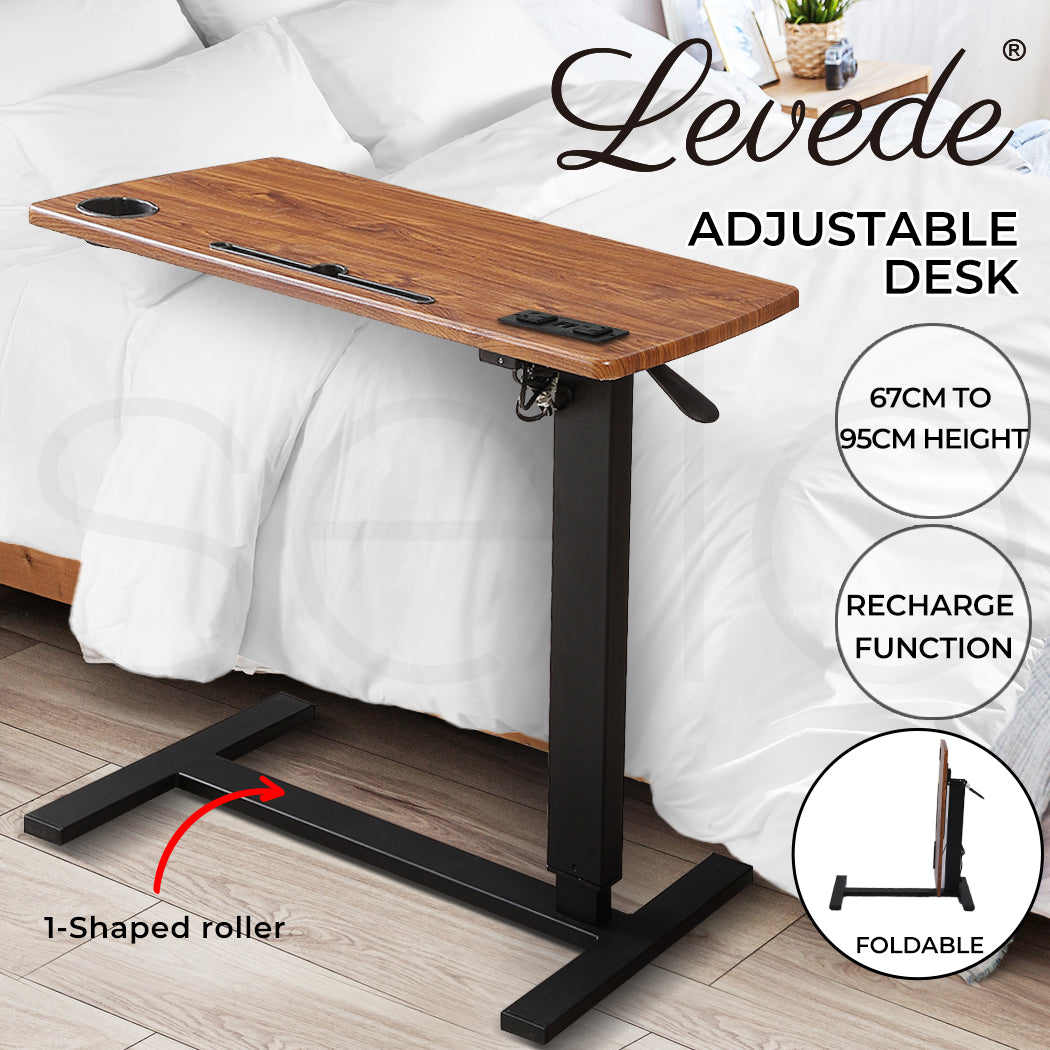 Standing Desk Height Adjustable Stand Folding Laptop Table Shelf Electric USB