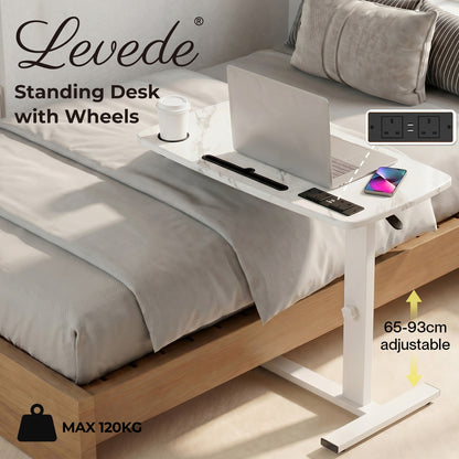 Levede Mobile Standing Desk Height Adjustable Sit Stand Over Bed Laptop Table