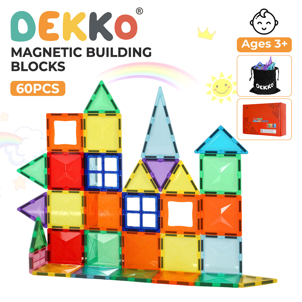 Dekko 60pc Magnetic Building Blocks Set STEM Educational Toys for Kids Gifts