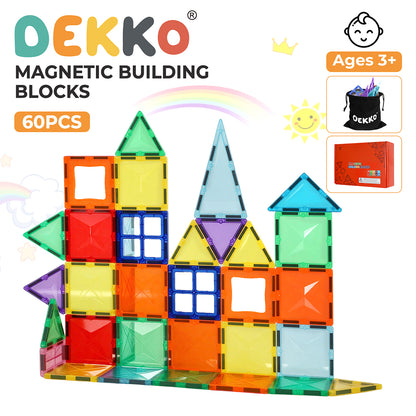 Dekko 60pc Magnetic Building Blocks Set STEM Educational Toys for Kids Gifts