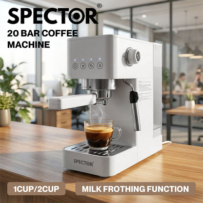 Spector Coffee Machine Maker 20 Bar Milk Frother Stable Espresso Extraction