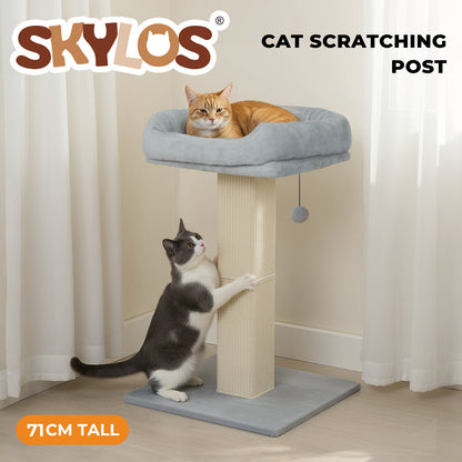 Skylos Cat Tree Activity Centre Scratching Post Kitten Climbing Tower Plush Bed