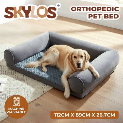 Skylos Orthopedic Pet Calming Bed Extra Large Foam Plush Dog Nest Mattress Mat