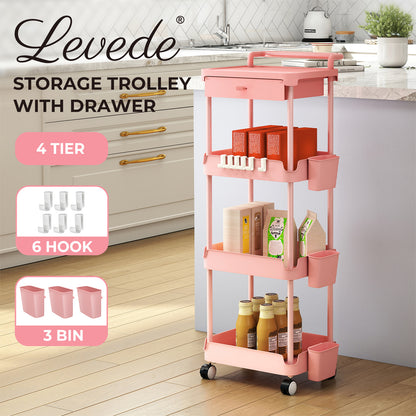 Levede Rolling Kitchen Cart Island Portable Serving Trolley Beauty Storage Rack