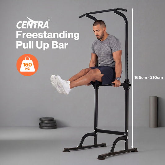 Centra Pull Up Station  9-Height Adjustable  150kg Carbon Steel  Black