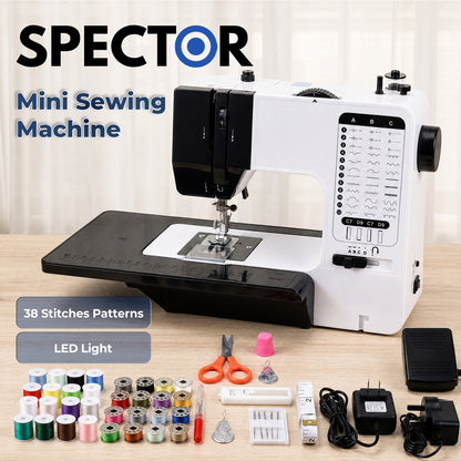 Spector Mini Sewing Machine Portable Electric Household DIY Sewing Kit Pedal