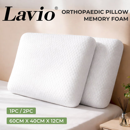 Lavio Pillow Memory Foam Cooling Gel High Density for Neck Pain Relief Firm Soft