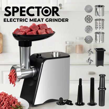 Spector 4-in-1 Electric Meat Grinder Mincer 2800W  Sausage Filler Kibbe Maker