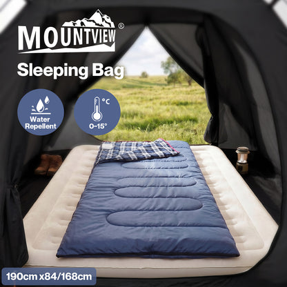 Mountview Camping Sleeping Bag Single Waterproof Warm Soft Adult Hiking 3 Season