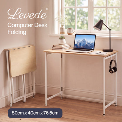 Levede Folding Computer Desk Small Laptop Study Table Portable Office Desk 80cm