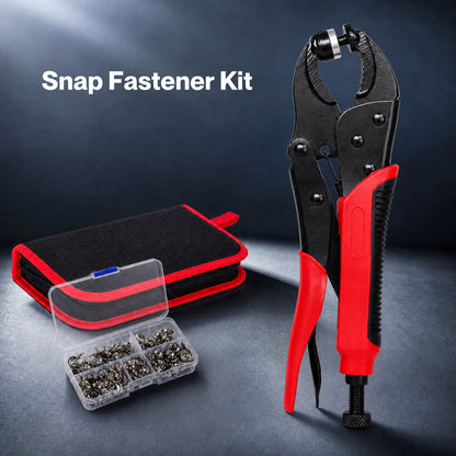 Snap Fastener Kit Adjustable Press Tool for Boat Covers Leather Cloths Red