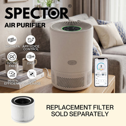 Spector Air Purifier and Filter H13 HEPA Smart Quiet APP Control for Home