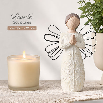 Levede Resin Thank You Gift Figurines Willow-Inspired White For Shelf Decor