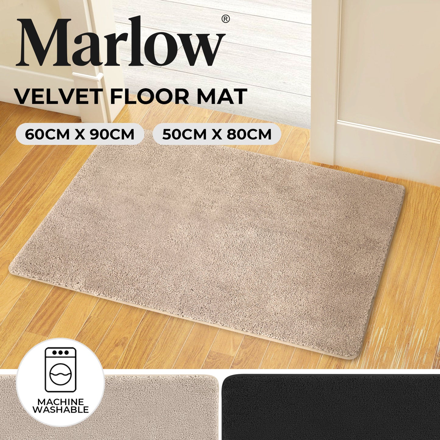 Marlow Non Slip Indoor Door Mats Small Large Washable Kitchen Floor Rug Runner