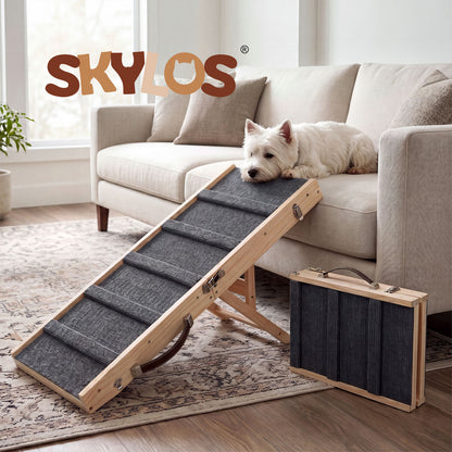 Skylos Adjustable Dog Pet Ramp Foldable Stairs Non-Slip Ramp for Car Bed Sofa