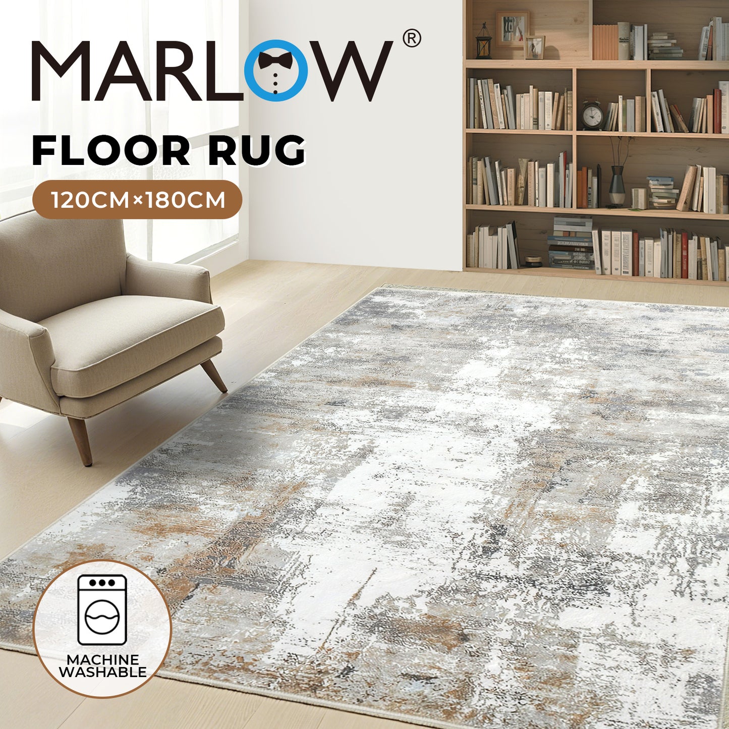 Marlow Floor Rug Carpet Washable Living Room Non Slip Soft Hallways Runner Green