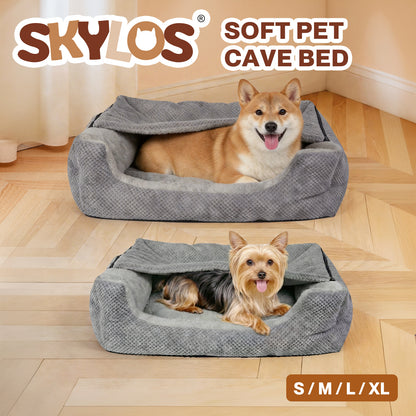 Skylos Pet Cave Bed Dog Cat Bed Soft Warm Removable Blanket Washable Non Slip