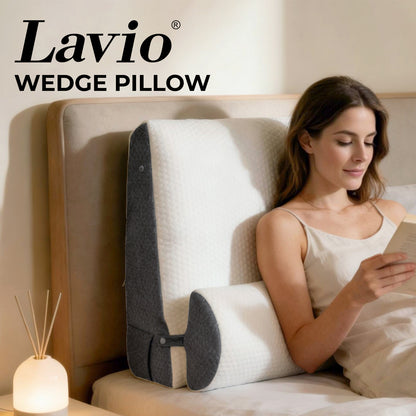 Lavio Wedge Pillow Acid Reflux Memory Foam Pregnant Reading Support Anti-snoring