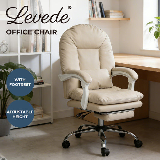 Levede Office Chair Ergonomic Executive Chair Heavy Duty  155°Reclining Leather