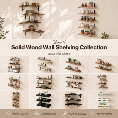 Levede Floating Shelves Wall Mounted Storage Collection Rustic Home Decor Shelf