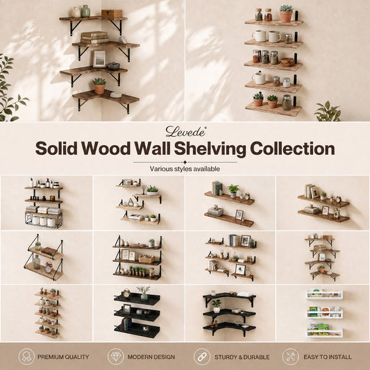 Levede Floating Shelves Wall Mounted Storage Collection Rustic Home Decor Shelf
