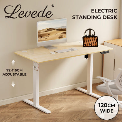 Levede Electric Standing Desk Height Adjustable with Memory Control Natural