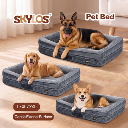 Skylos Dog Bed Orthopedic Support Sofa For Joint Relief Washable Grey