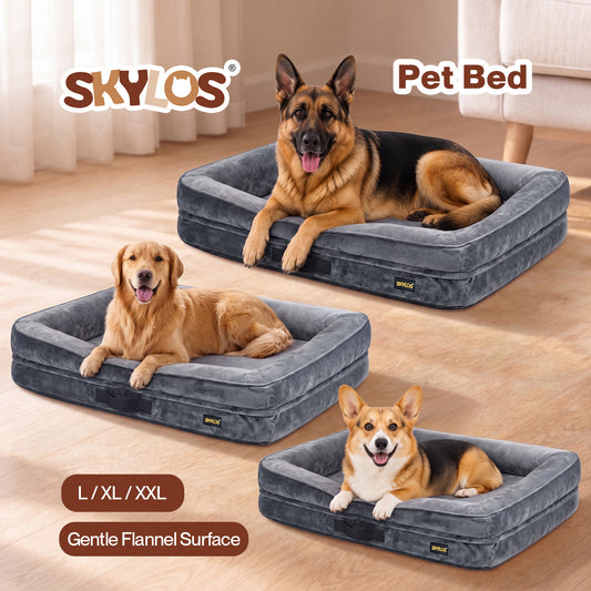 Skylos Dog Bed Orthopedic Support Sofa For Joint Relief Washable Grey