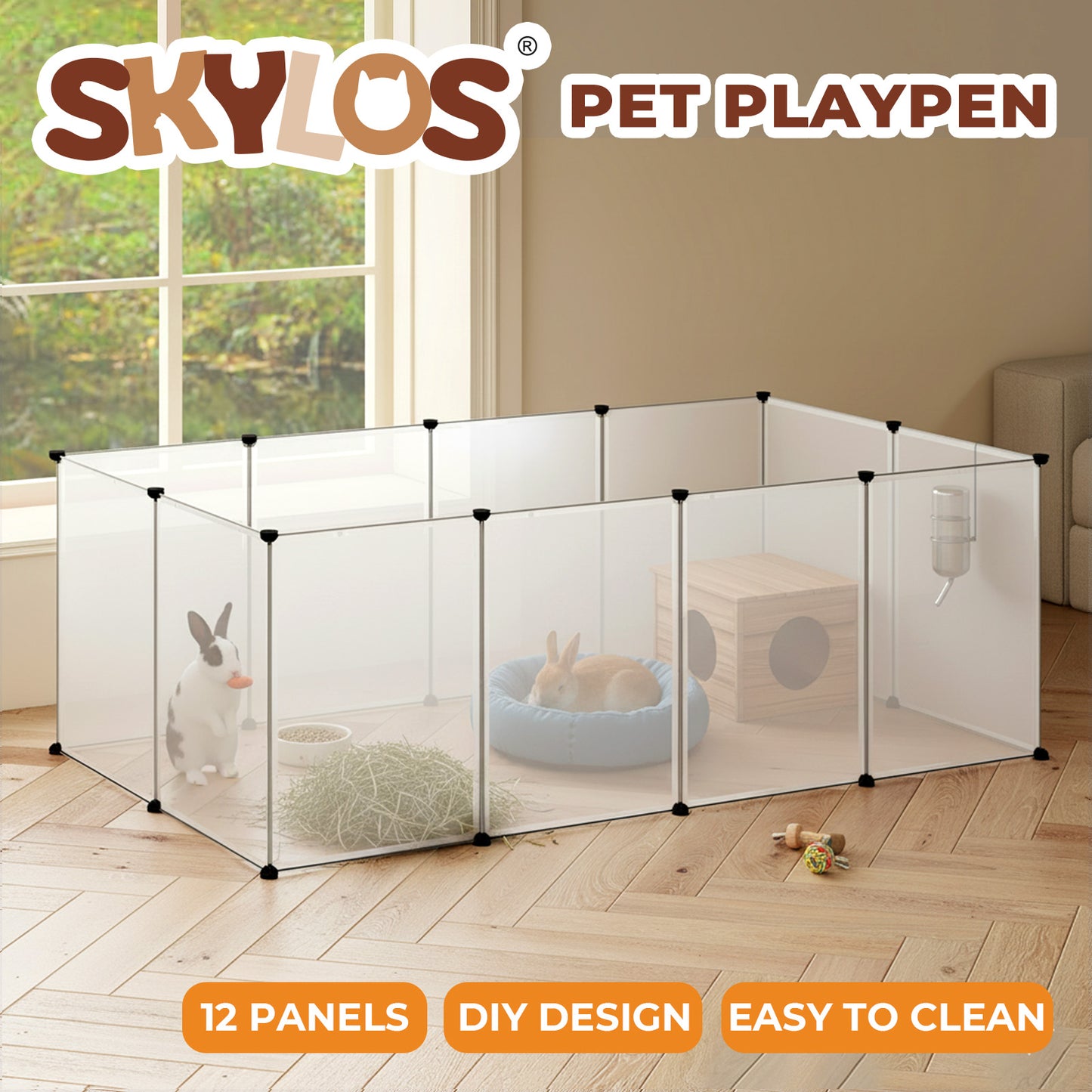 Small Animal Playpen DIY Plastic Pet Fence for Rabbit Hamster Puppy Guinea Run