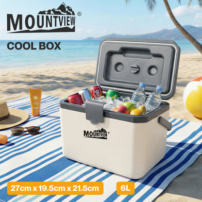 Mountview Cool Box 6L Portable Cooler Food Drinks Camping Beach Picnic White