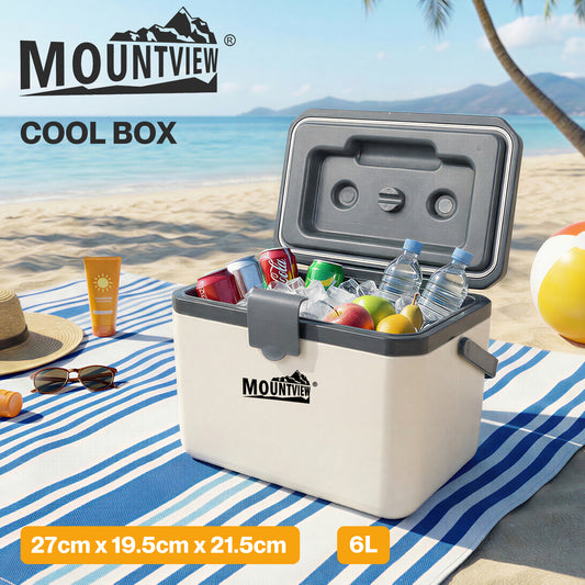 Mountview Cool Box 6L Portable Cooler Food Drinks Camping Beach Picnic White