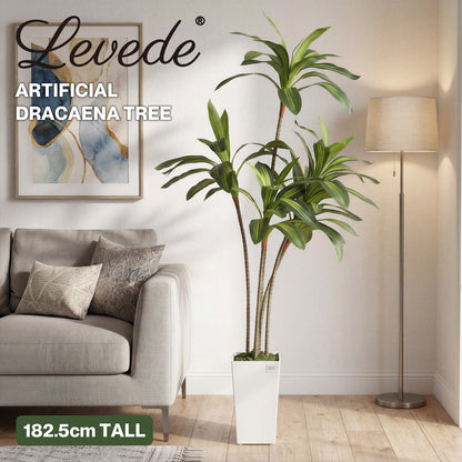 Levede Artificial Dracaena Tree 182cm Realistic Fake Plant with Pot Home Decor