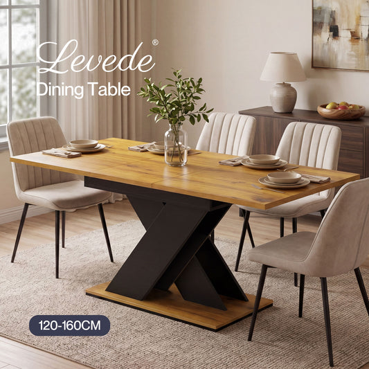 Levede Extendable Dining Table Modern Extending Kitchen Dining Table 120-160cm