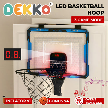 Dekko Mini Basketball Hoop Over Door Indoor Kids Sport Backboard Auto Scoring