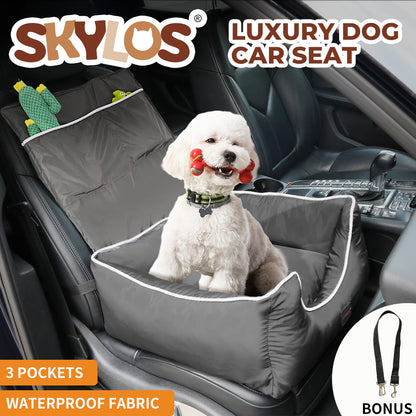 Skylos Dog Car Booster Seat  Pet Backrest Safe Protector Waterproof Travel Bed