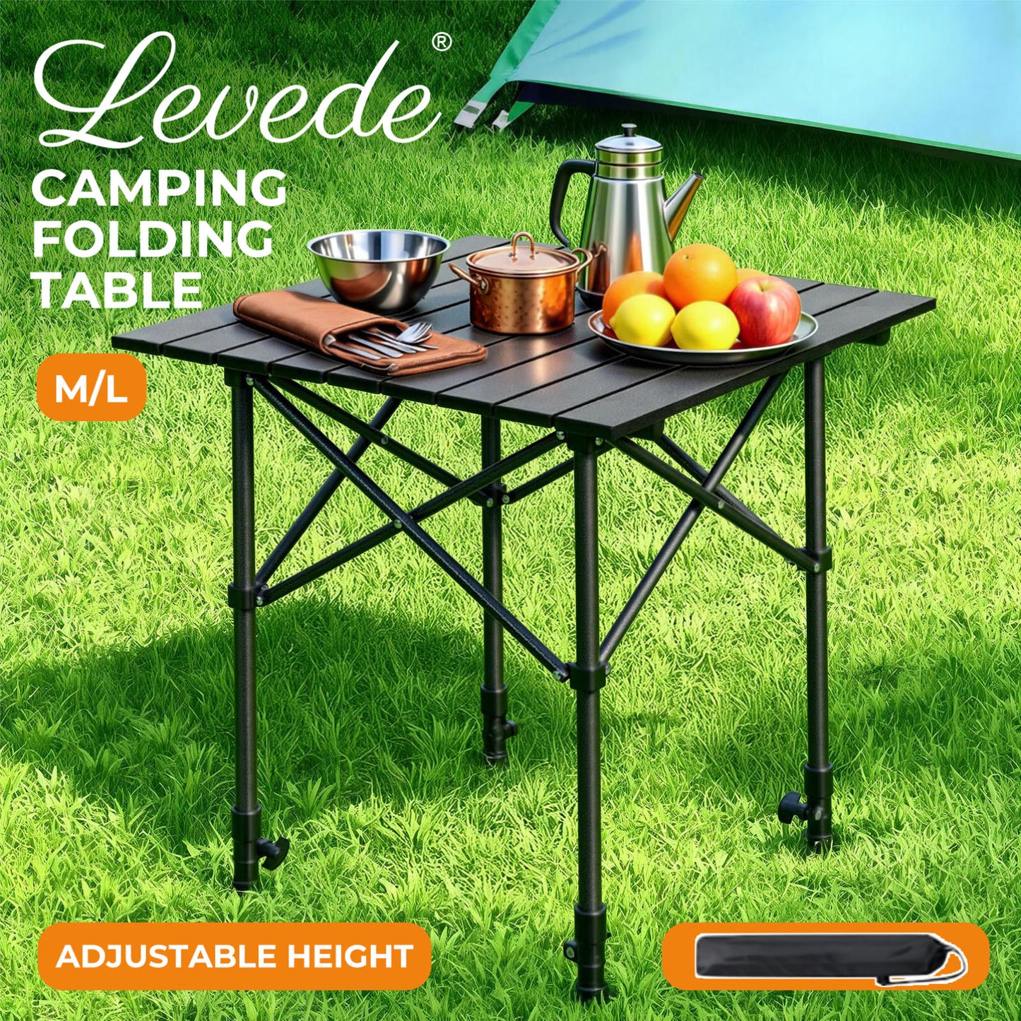 Levede Folding Camping Table with Carry Bag Portable Picnic Garden BBQ Fishing
