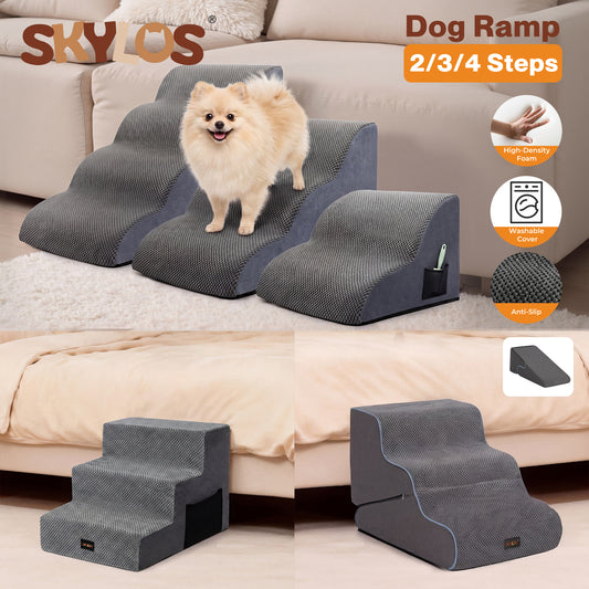 Skylos Dog Ramp Anti-Slip Washable Cover Pet Stairs Ladder Foam for Sofa Bed