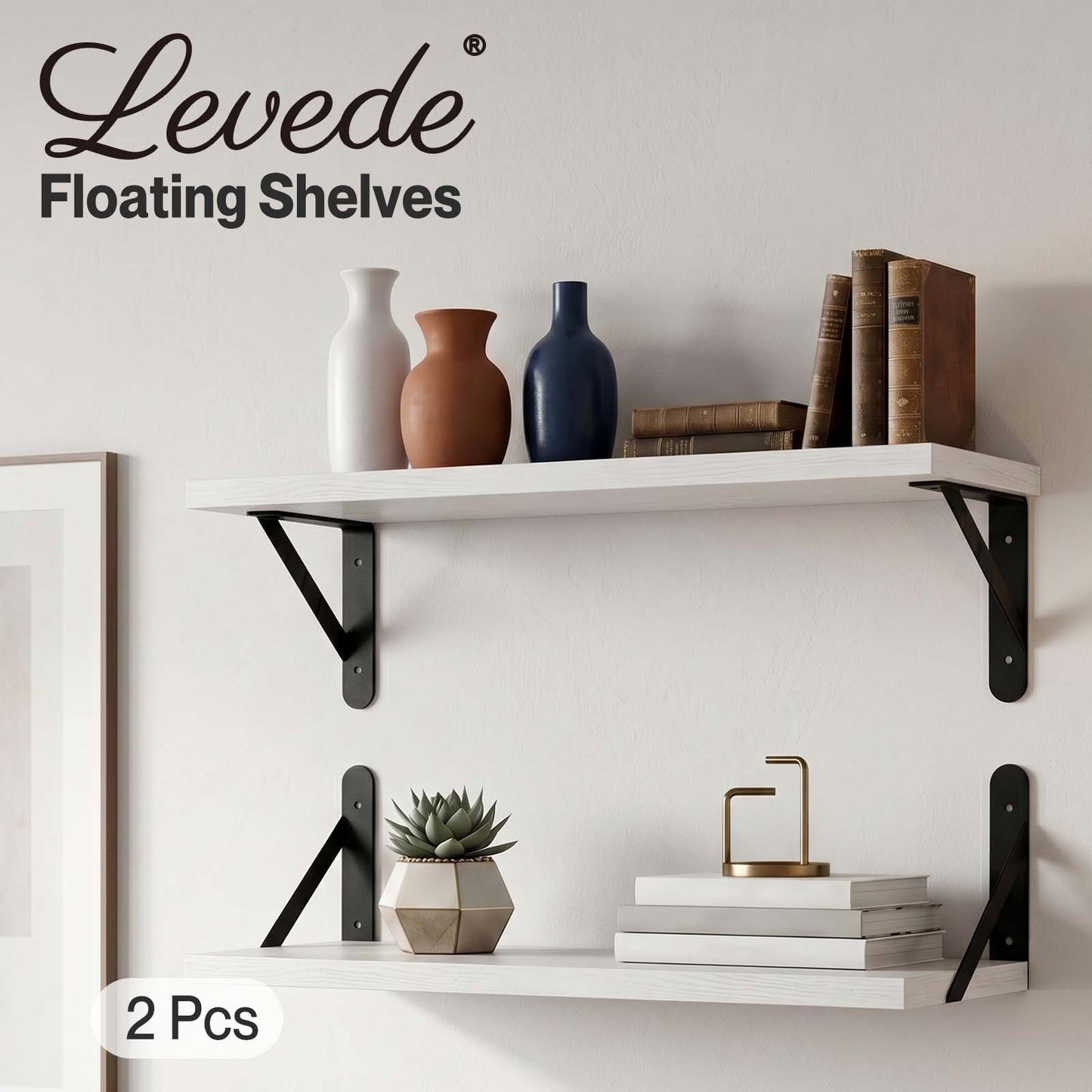Levede Floating Shelves 2PC Wall Mounted Shelf DIY Storage Display Modern Decor