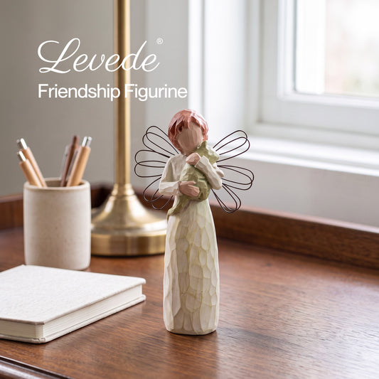 Levede Resin Angel Figurines Friendship Gift for Companionship Display White