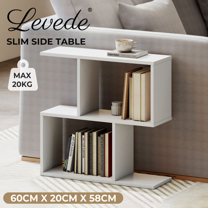 Levede 20cm Slide Table for Living Room Sofa End Narrow Space 3 Tier Storage