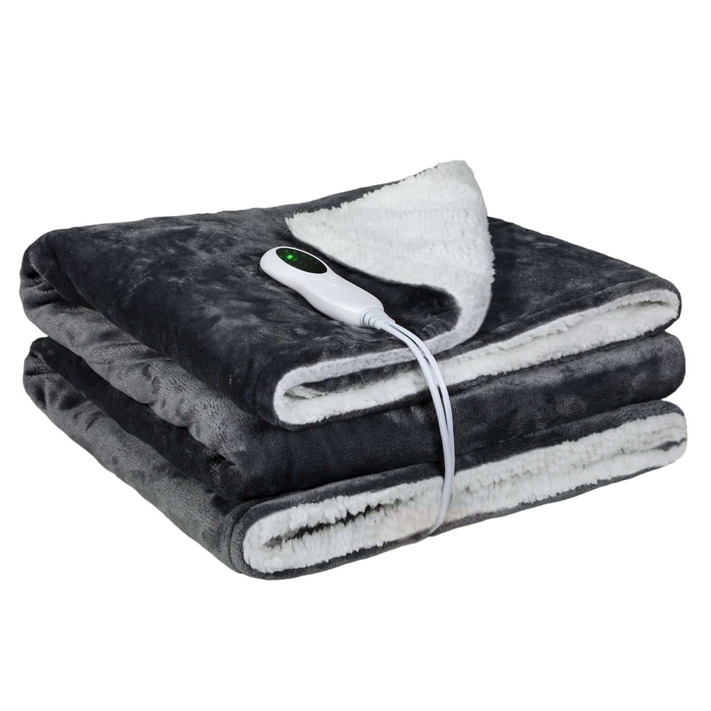Lavio Electric Heated Throw Over Blanket Washable Warm Flannel Fleece Sherpa