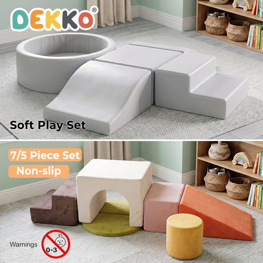 Dekko Soft Play Set Foam Blocks Baby Climbing Blocks Vellum Suede