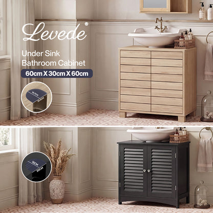 Levede Bathroom Under Sink Cabinet Basin Storage Cupboard 2 Door Vanity Unit