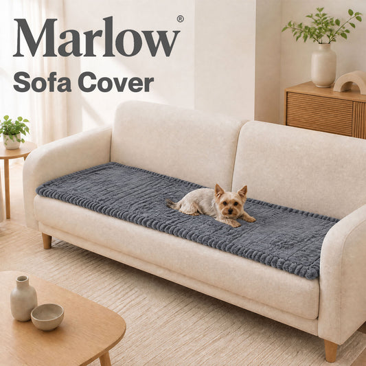 Marlow Corduroy Sofa Cover Pet Friendly Non Slip Washable 70 x 150cm Deep Grey