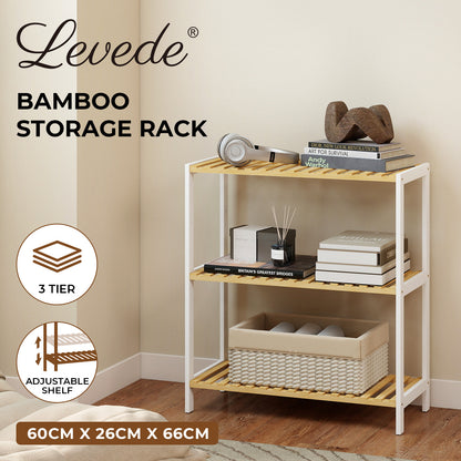 Levede 3-Tier Bamboo Shoe Rack Stand Adjustable Wooden Storage Shelf Organiser