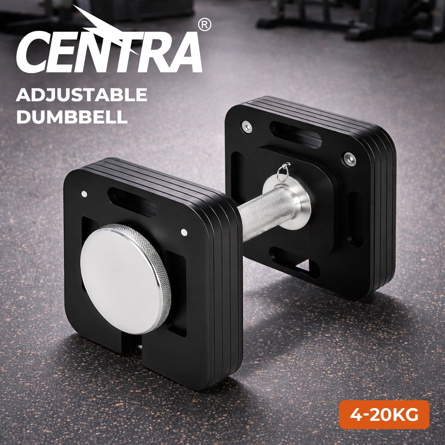 Centra Adjustable Dumbbell Set 4-20KG Auto Lock Home Gym Weight Training Fitness