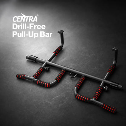 Centra Pull Up Bar Doorway No Drill 200kg Heavy Duty Carbon Steel for Home Black