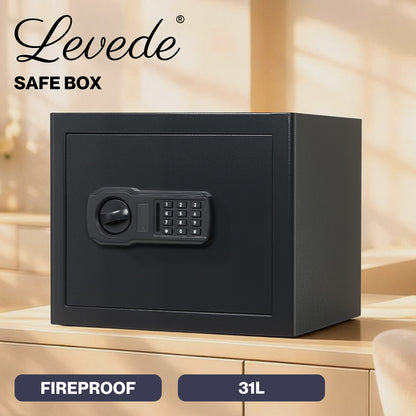 Levede Safe Box Digital Home Office Security Fireproof Code Emergency Key 31L